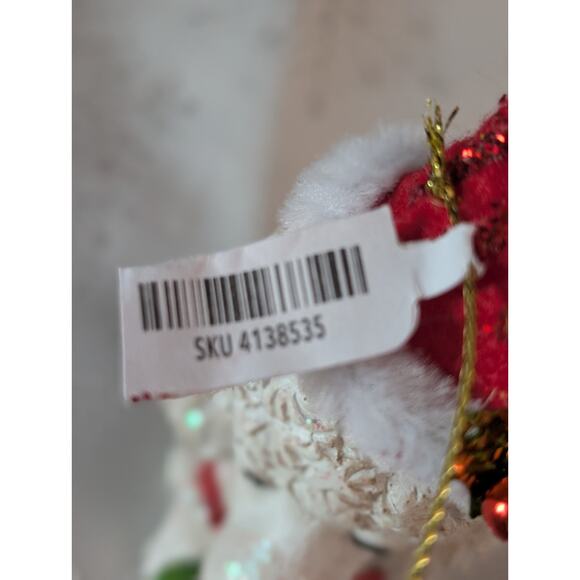 Pier 1 Christmas Poodle Dog Ornament Santa Hat Glitter Red Coat Holiday Decor - Picture 7 of 10